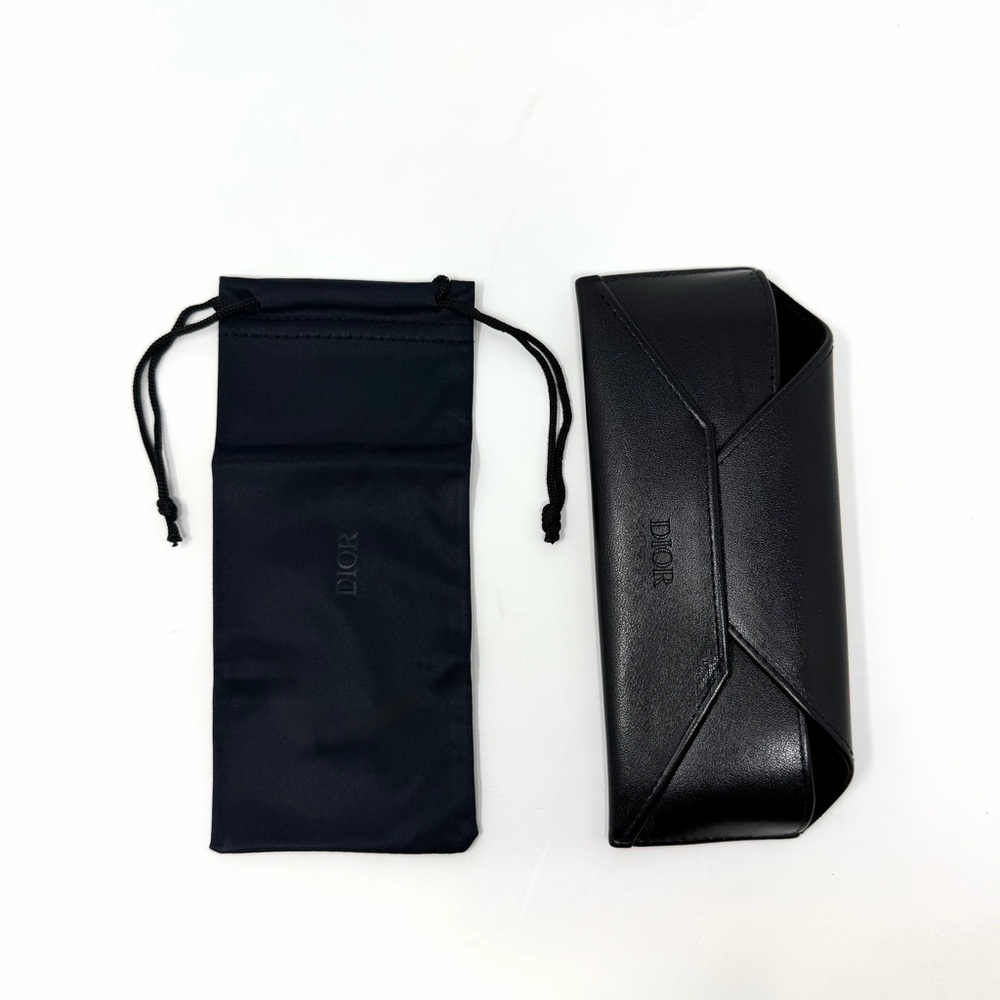 Dior Black Leather Sunglass Case